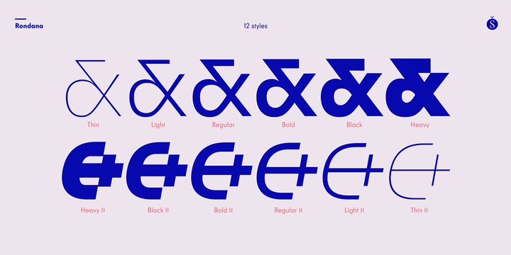 Пример шрифта Rondana Bold Italic